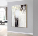 WHITE WATERFALL – Large abstract wall art on canvas