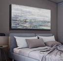 White, Gray and Gold Large Abstract Painting for Entryway